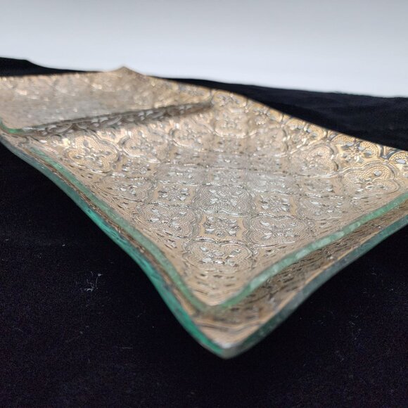Georges Briard Hollywood Regency Relish Dish Trays Double & Single Gold Textured - Picture 7 of 10